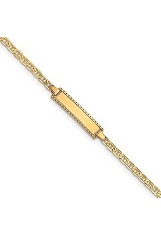 beautiful 14k yellow gold 5mm baby id bracelet